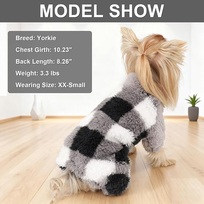 Sebaoyu Turtleneck Dog Pajamas for Small Dogs, Fleece Dog Sweater, Winter Cute - Image 6