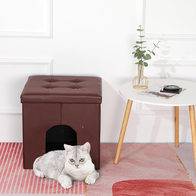 MEEXPAWS Cat Litter Box Enclosure Furniture Hidden, Cat Washroom Bench Storage - Image 5