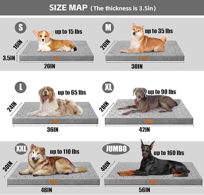 Patas Lague Orthopedic XL Dog Bed Large Sized Dog 42''X28'', Waterproof Soft - Image 5