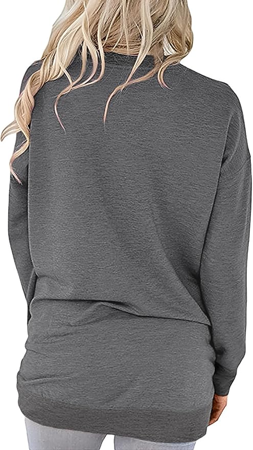 Akihoo Womens Casual Long Sleeve Tunic Tops Crew Neck Shirt Blouses - Image 4