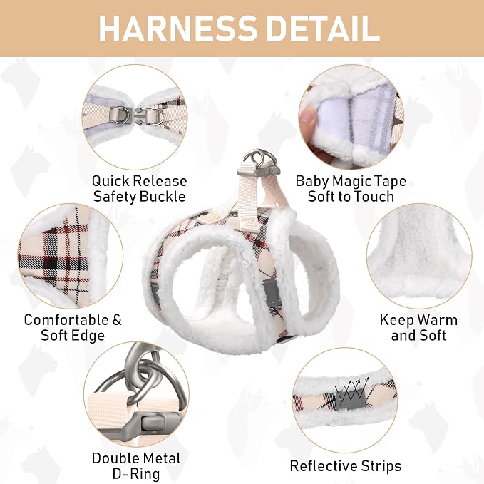 GAMUDA Small Dog Harness Collar and Leash Set, Step in No Chock No Pull Soft - Image 2