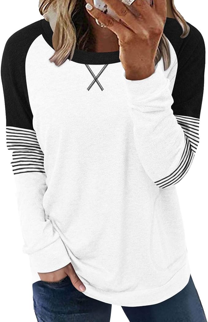 Akihoo Womens Casual Long Sleeve Tunic Tops Crew Neck Shirt Blouses by Akihoo