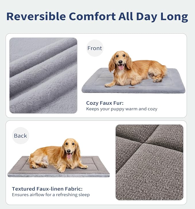 MADE 4 PETS Dog Crate Pad Bed for Large Dogs, Washable & Reversible, Anti-Slip - Image 3