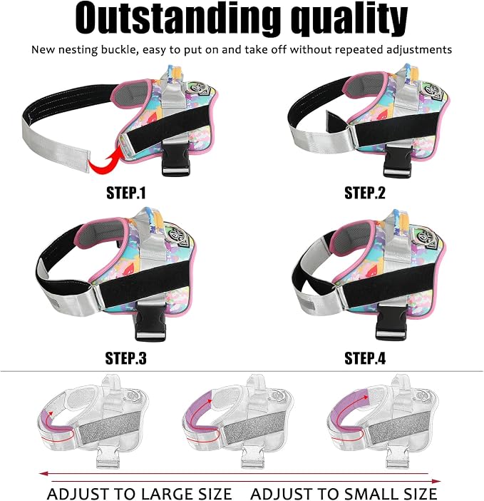 Bolux Dog Harness, No-Pull Reflective Dog Vest, Breathable Adjustable Pet - Image 3