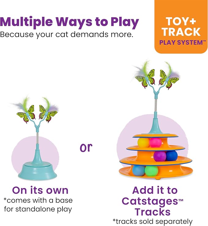 Catstages 2-in-1 Bouncy Flutter Bug Spring Cat Toy – Interactive Standalone or - Image 4