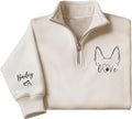 Personalized Dog Mom Sweatshirt, Custom Dog Ear Line Art Portrait Sweatshirt by Lullbabymall