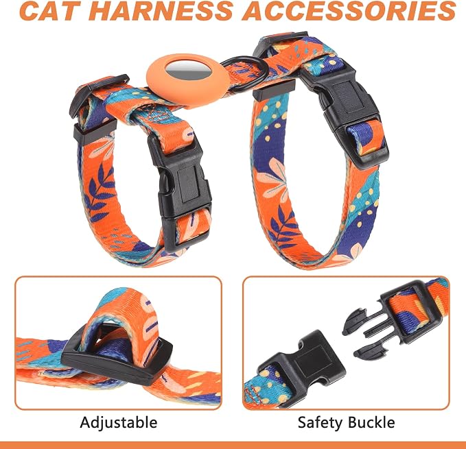 Cat Harness and Leash Set with Airtag Holder - Image 3
