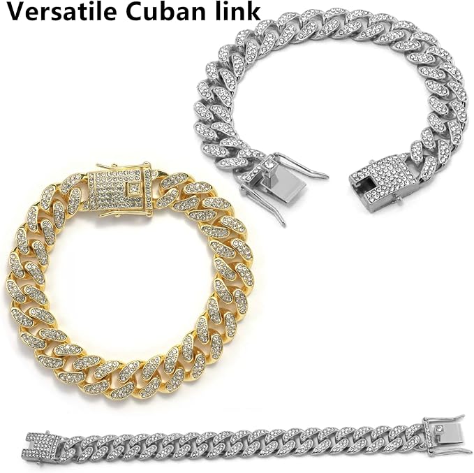 2 Pcs Diamond Cuban Link Kitten Walking Collar - Image 5