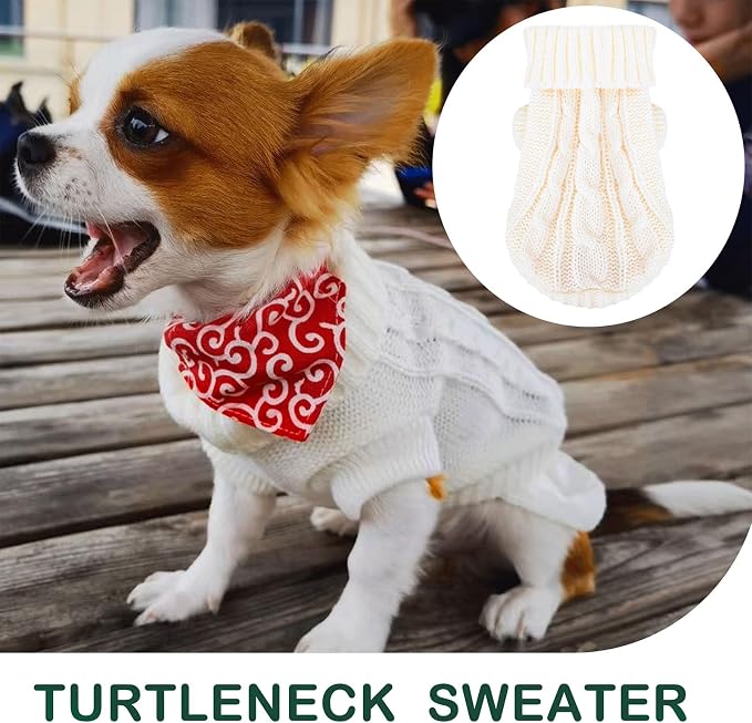 2 Pack Dog Sweaters for Small Dogs, Chihuahua Yorkie Sweater, Puppy Clothes - Image 2