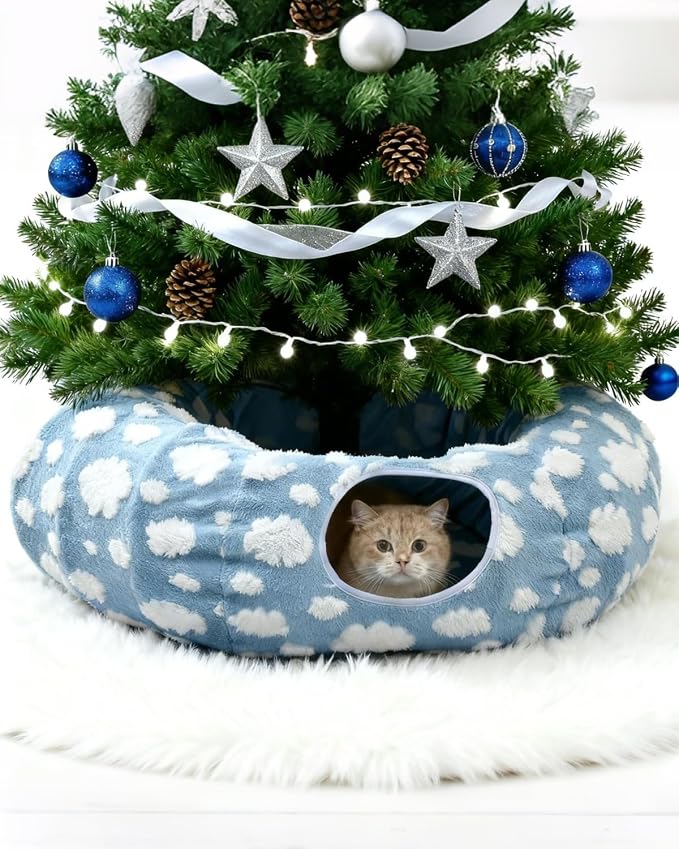 Grelife Cat Tunnel Bed for Indoor Cats, Cute Cat Tunnel Toys, Cat Donut Tunnel - Image 9