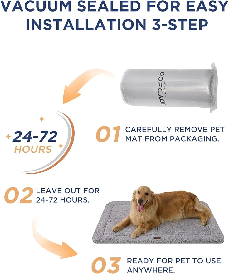 Joydeco Low Profile Dog Crate Mat Reversible Bed Pad, Washable Dog Pad Mat - Image 8