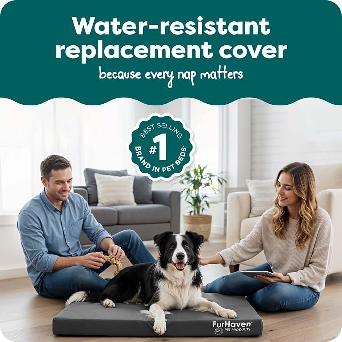 Furhaven Replacement Dog Bed Cover Water-Resistant Indoor/Outdoor Logo Print - Image 2