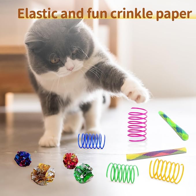 25-Piece Cat Toys Kit with Rainbow Tunnel - Image 5