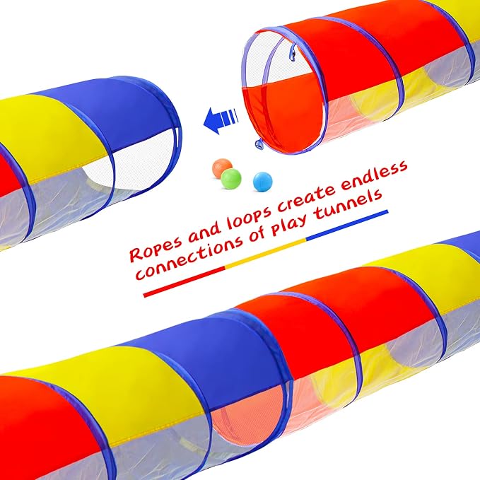 PigPigPen Kids Tunnel for Toddlers, Pop Up Play Tunnel Tent for Babies or Dogs - Image 4