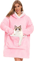 Wearable Blanket Hoodie with Giant Pocket, Soft Warm Sherpa Fleece Oversized by Bupekbee