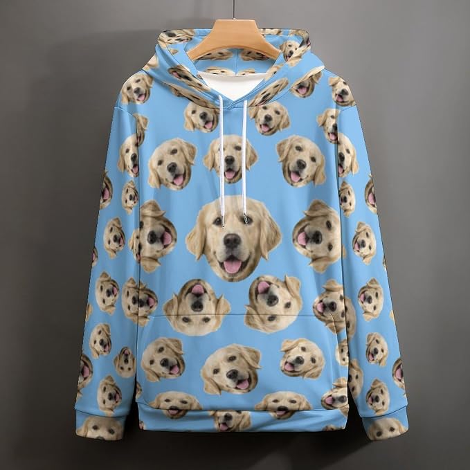 Artsadd Custom Face Unisex athletic Pockets Sweatshirt Loose Hoodie Custom - Image 5