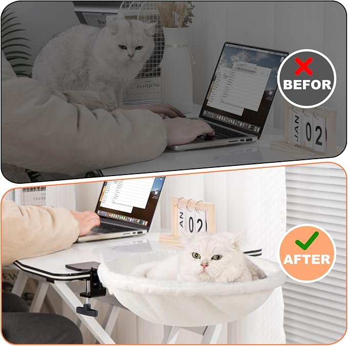 Uross Desk Cat Bed- Beige - Image 2