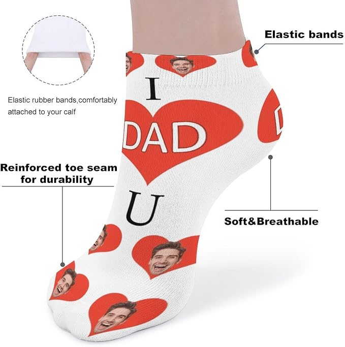 Personalized Ankle Socks with Face Custom Photo Socks Low Cut Ankle Socks - Image 4