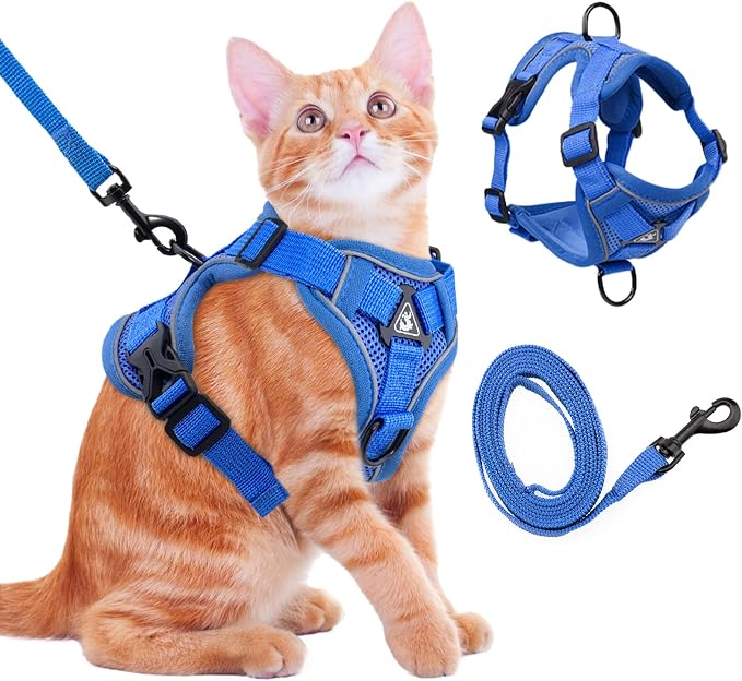 Cat Harness and Leash for Walking Soft Cat Harness Escape Proof, Adjustable by Coppthinktu