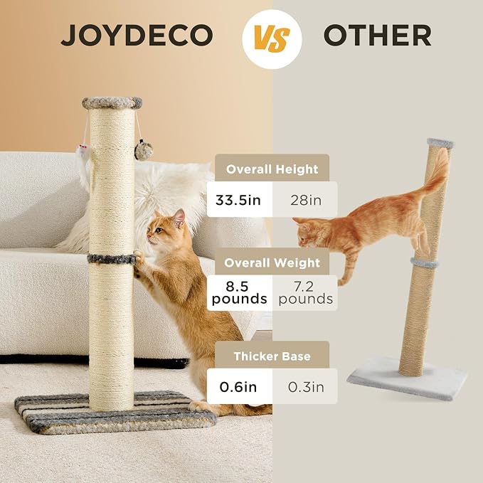 Joydeco Cat Scratching Post 34 Inches Heavy Duty and Thick Scratching Post - Image 2
