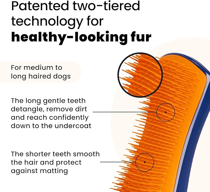 Pet Teezer Detangling Dog Grooming Brush, Dog Bath Brush - Image 2