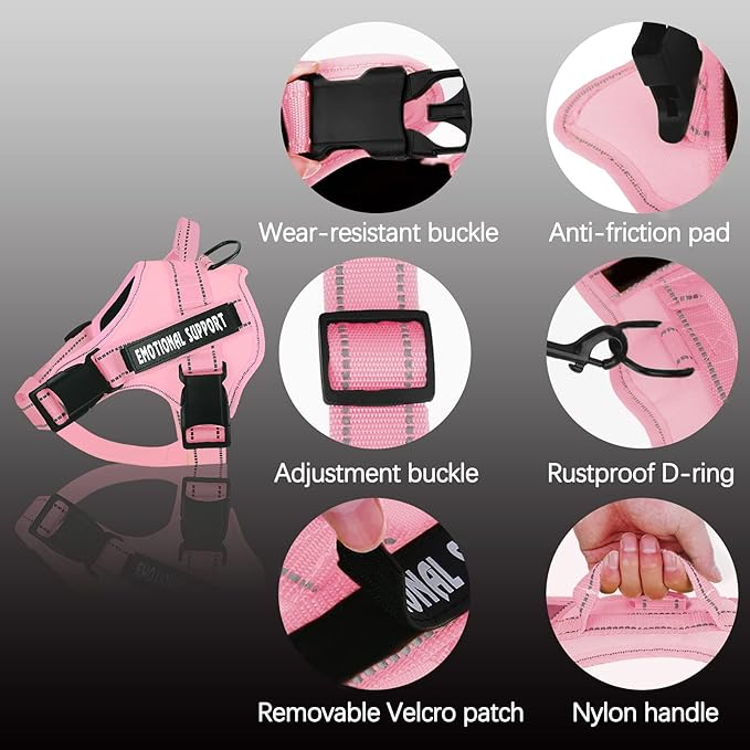 voopet Service Dog Harness, Emotional Support Pet Vest Harness, Reflective - Image 2