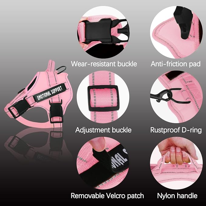voopet Service Dog Harness, Emotional Support Pet Vest Harness, Reflective - Image 2