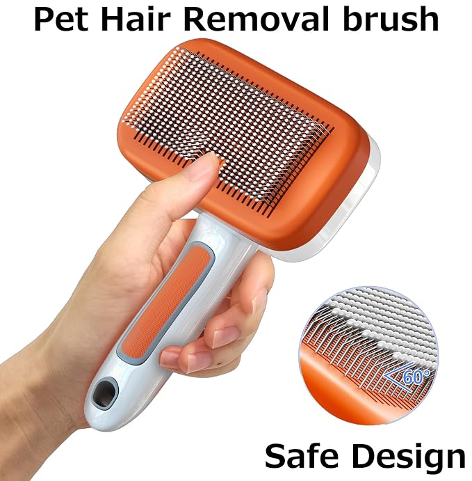 Self Cleaning Slicker Brush for Dogs, Cats Deshedding Grooming Tool, Skin - Image 5