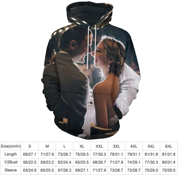 Artsadd Custom Face Unisex athletic Pockets Sweatshirt Loose Hoodie Custom - Image 3