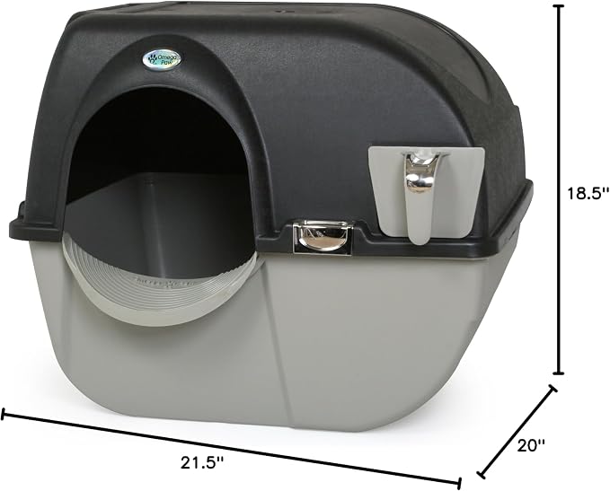 Omega Paw Elite Self Cleaning Roll 'n Clean Litter Box, Midnight Black - Image 8
