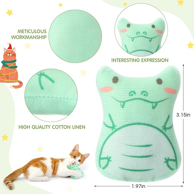 Gejoy 20 Pieces Catnip Toys for Indoor Cat Plush Kitten Cat Chew Toys Catnip - Image 2