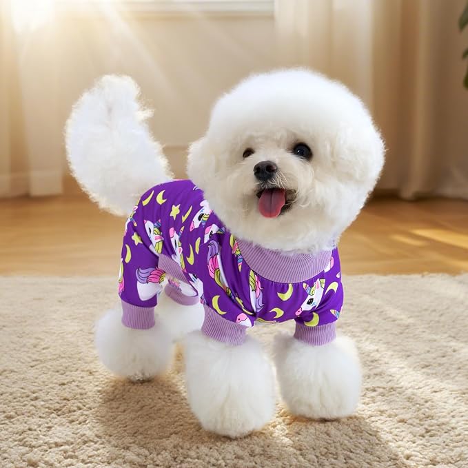 XPUDAC 4 Pieces Dog Pajamas for Small Dogs Pjs Clothes Puppy Onesies Outfits - Image 6