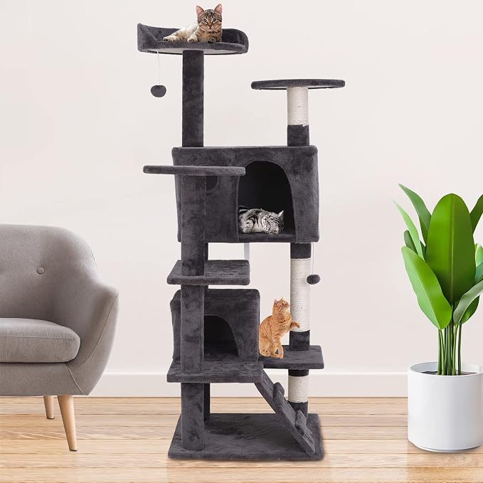 ZENY 54 Inch Cat Tree, Indoor Cat Tower Condo, Pet Cat Furniture - Image 8