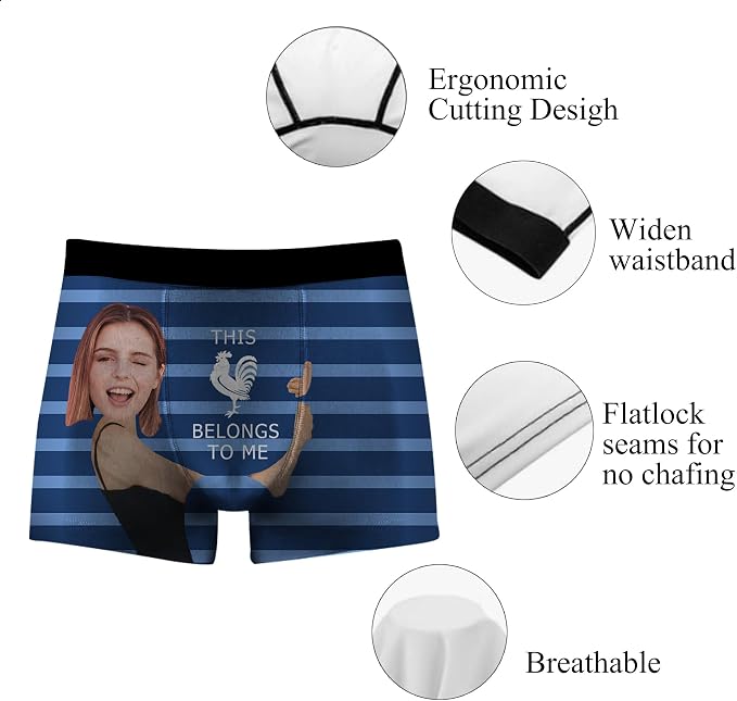 M YESCUSTOM Custom Faces Funny Short Briefs Gift - Image 5