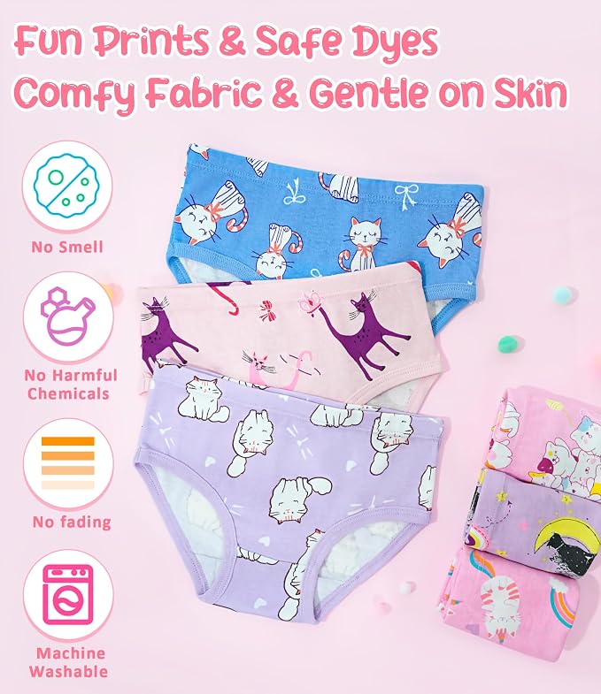Girls and Toddlers 100% Cotton Underwear Tagless Soft Panties Size 2-3T - Image 6