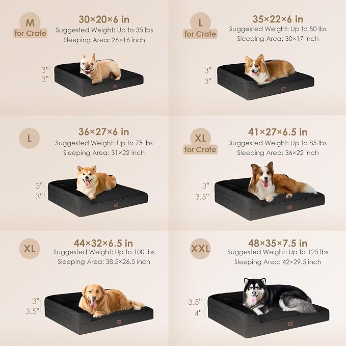 EHEYCIGA Memory Foam Dog Bed Large Size Dogs, Orthopedic Dog Bed Large - Image 2
