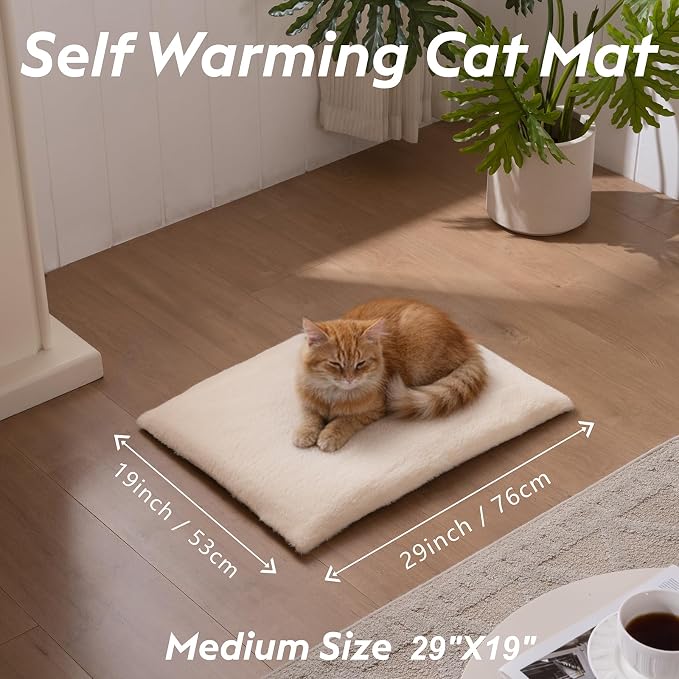 Self Warming Cat Bed, Heating Cat Pad, Extra Soft Flannel Surface, Removable ＆ - Image 4