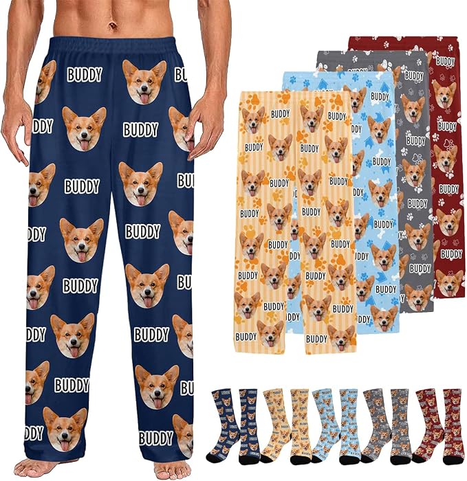 Custom Couple Pajama Pants Sock by FUNAO