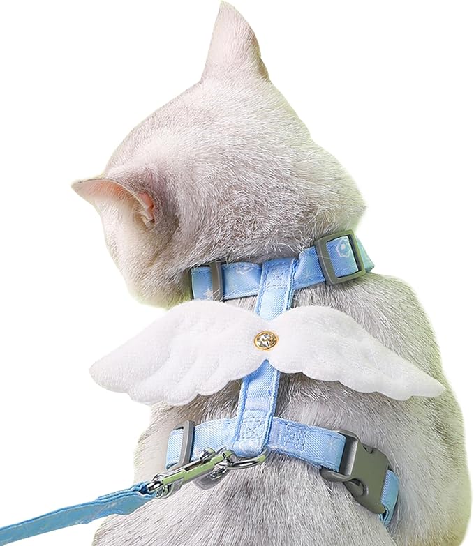 Cat Harness and Leash Set White Wing by WELLYUK