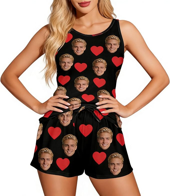 Artsadd Custom Pajamas for Women Men Family, Personalized Face Pjs Pajama Pants - Image 4