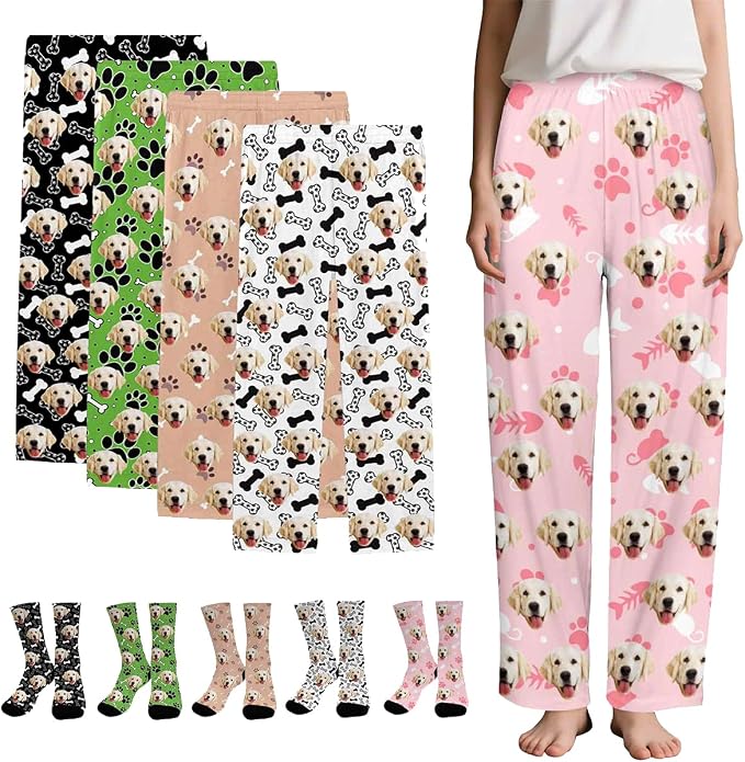 Custom Couple Pajama Pants Sock by FUNAO