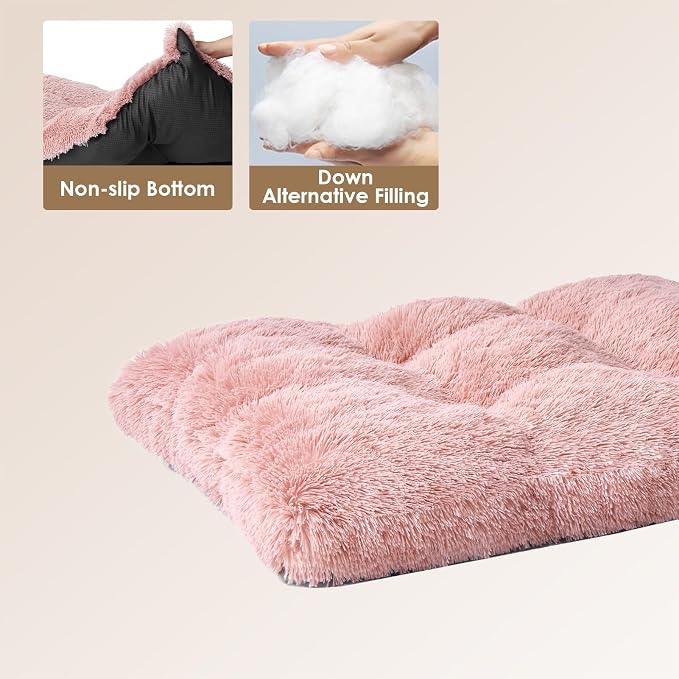 EHEYCIGA Fluffy Dog Crate Bed for Extra Large Dogs, Plush Faux Fur Crate Pad - Image 4
