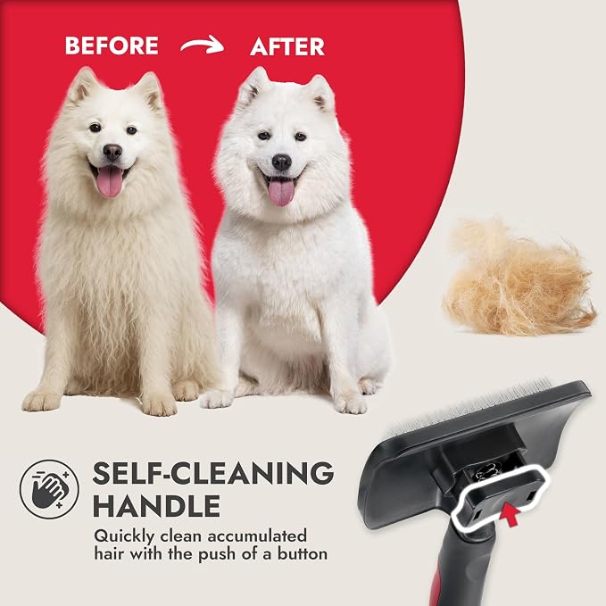 KONG Large Self-Cleaning Slicker Brush – Easy Hair Removal, Non-Slip Grip - Image 5