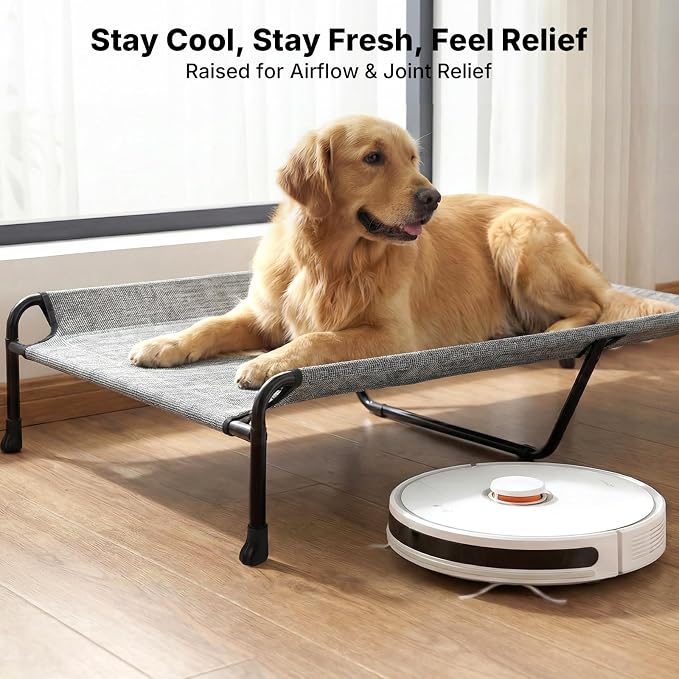Veehoo Outdoor Elevated Dog Bed, Washable Cooling Dog Cot - Image 3