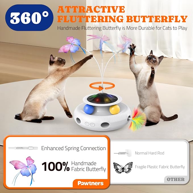 Pawtners Interactive Cat Toy, 4 in 1 Automatic Interactive Kitten Toys - Image 3