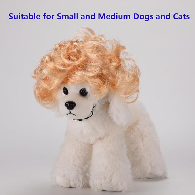 Funny Cosplay Wig for Dog, Headwear Apparel, Pet Costumes, Cat Dress up for - Image 2