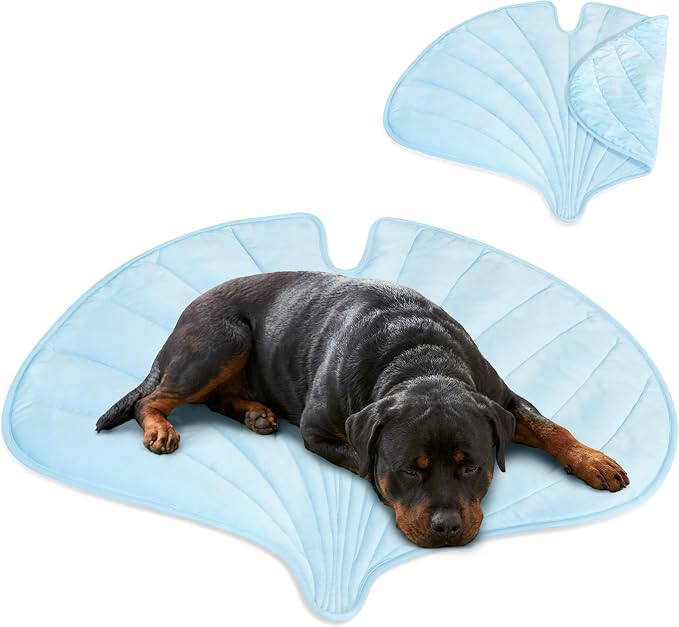 PetAmi Dog Cooling Mat, Ginkgo Leaf Shape, Reversible Cooling Nylon Blanket by PetAmi
