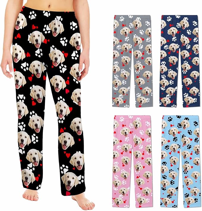 Custom Pajama Pants Women Personalized Face Pajamas Bottom Couple Pajama Pants by MYESCUSTOM