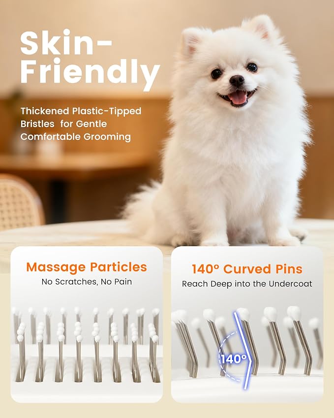 Vacuum Dog Brush for Shedding, 4-in-1 Self Cleaning Slicker Brush for Dogs& - Image 7
