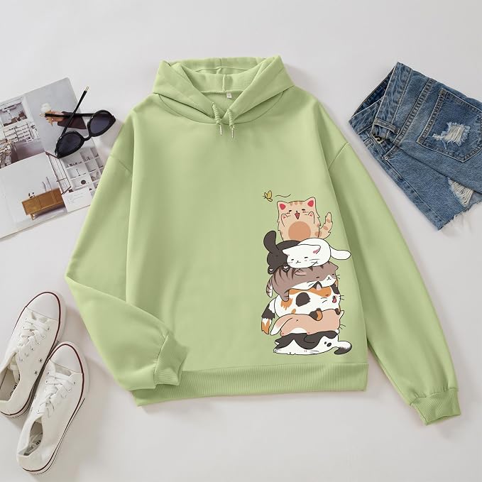 Tuislay Cute Cat Graphic Hoodies - Image 3